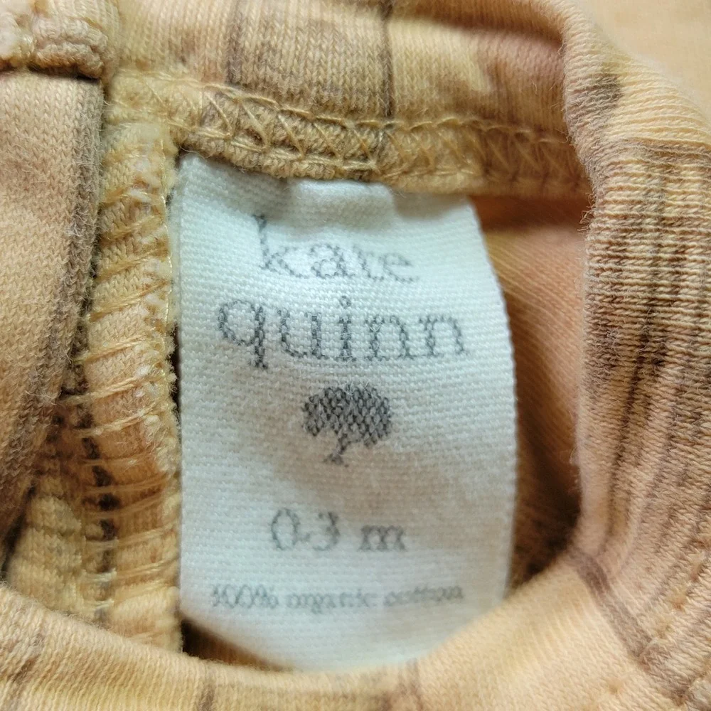 Kate Quinn 0-3M Organic Cotton Birch Tree Print Long Sleeve Romper Tan Brown